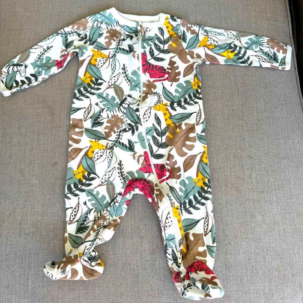 Wonder Nation, Jungle Theme, Sleeper with Footies, Size 3-6 Months